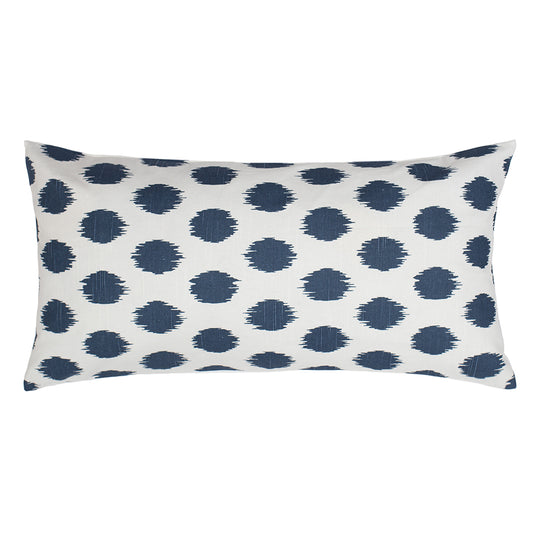 Dusk Blue Ikat Dot Throw Pillow