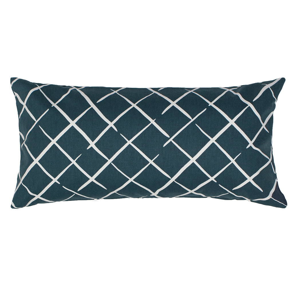 Navy Diamonds Throw Pillow
