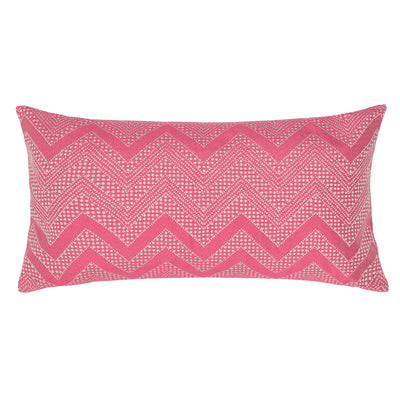 Pink Embroidered Chevron Throw Pillow