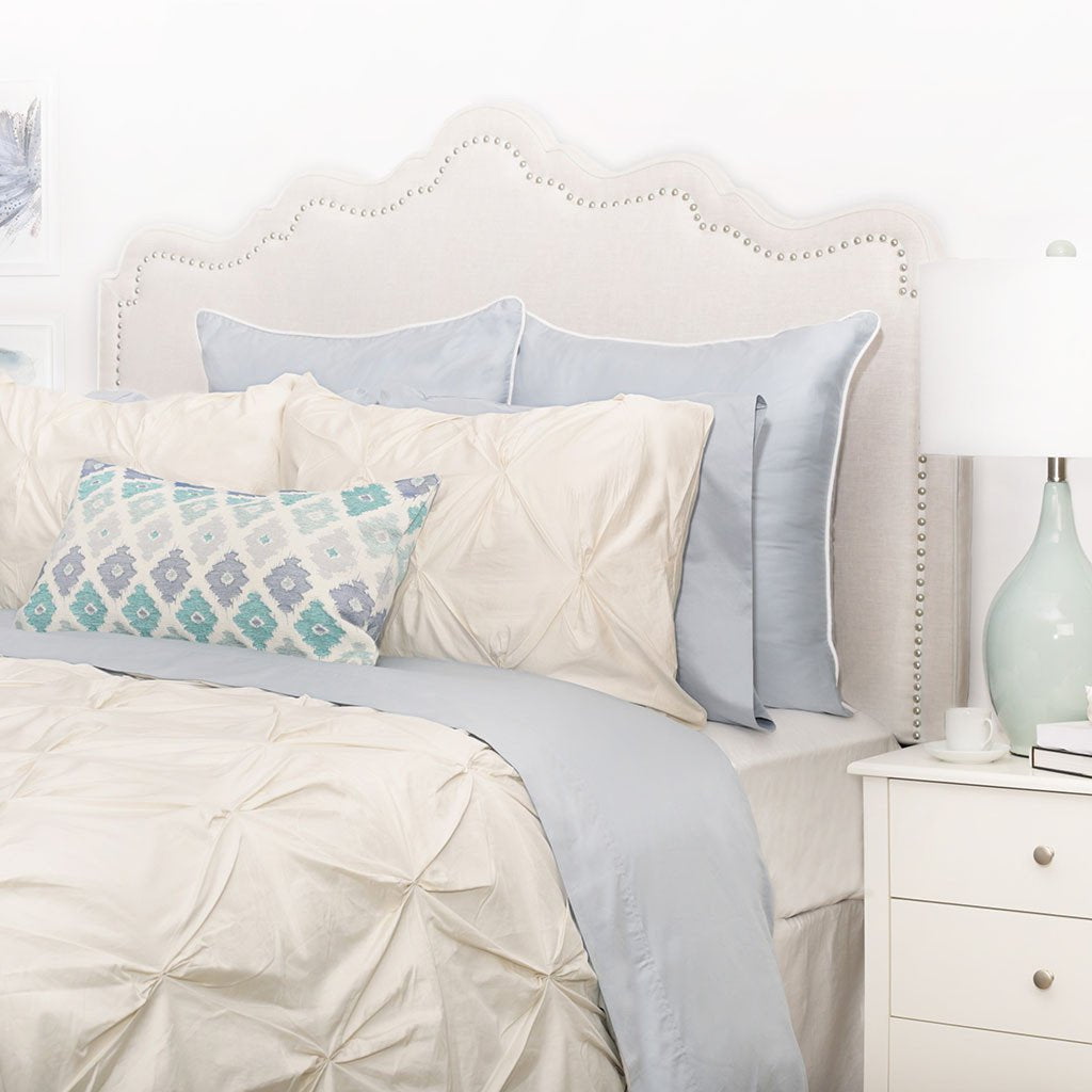 Bedroom inspiration and bedding decor | Cream Valencia Pintuck Sham Pair Duvet Cover | Crane and Canopy
