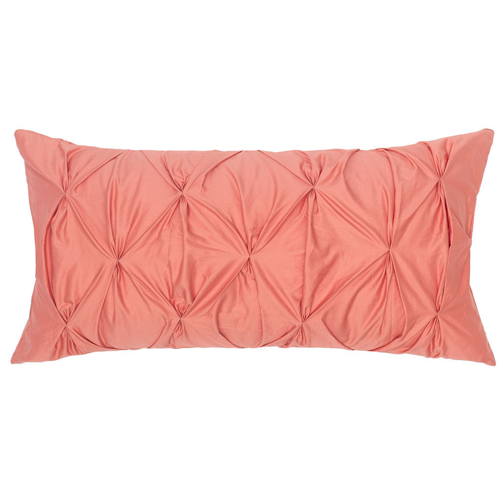 Bedroom inspiration and bedding decor | Coral Pintuck Throw Pillow Duvet Cover | Crane and Canopy