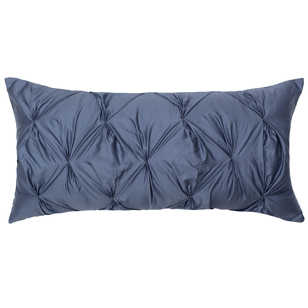 Bedroom inspiration and bedding decor | The Slate Blue Pintuck Throw Pillows | Crane and Canopy