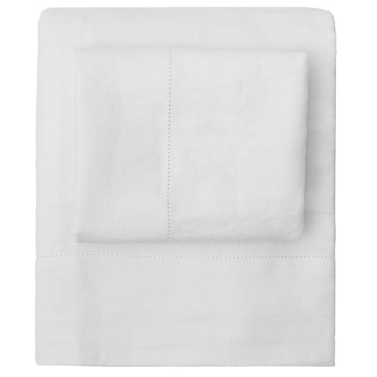 White Belgian Flax Linen Pillowcase Pair