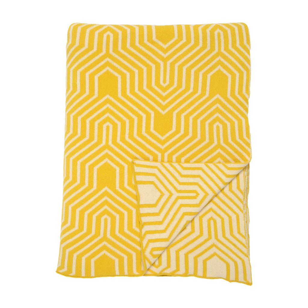 Bedroom inspiration and bedding decor | The Yellow Arrows Throw | Crane and Canopy