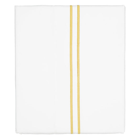 Marigold Yellow Lines Embroidered Flat Sheet
