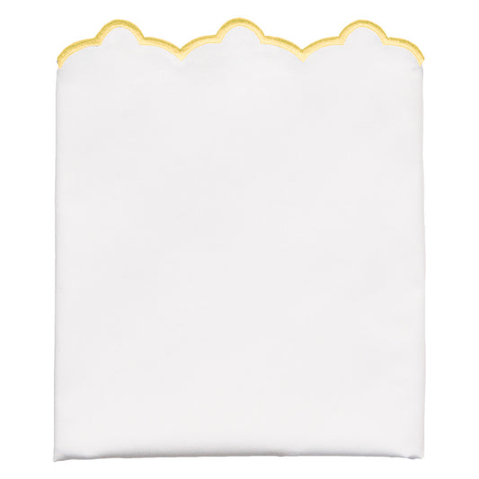 Yellow Scalloped Embroidered Pillowcase Pair