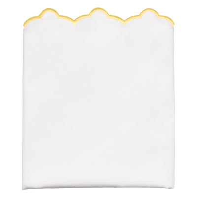 Yellow Scalloped Embroidered Pillowcase Pair