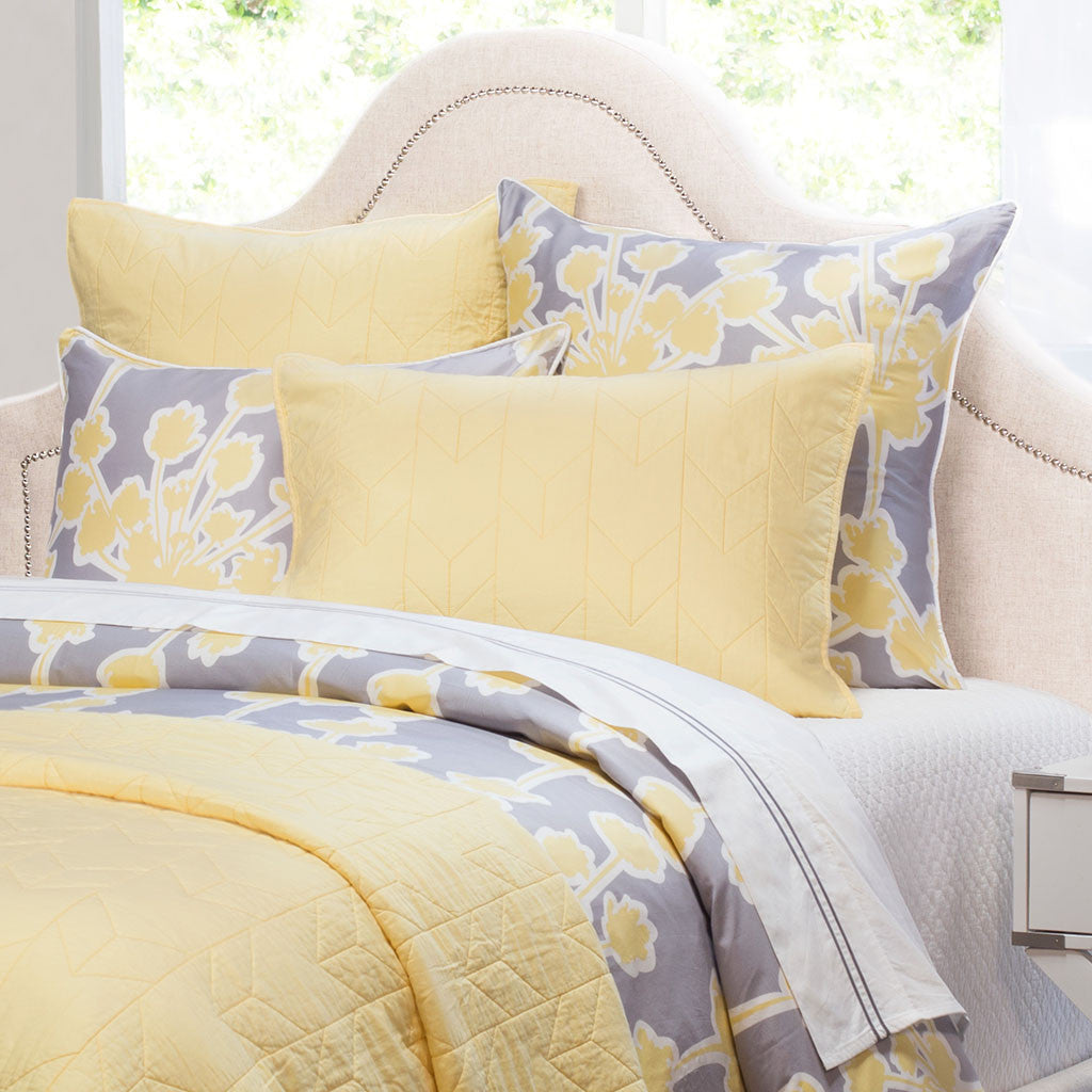 Yellow Chevron Quilt Sham Pair