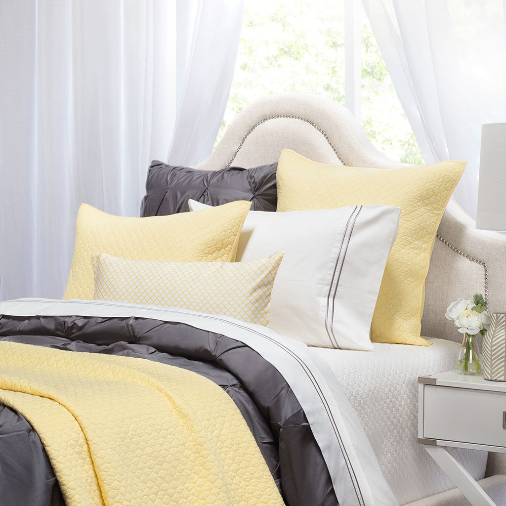 Bedroom inspiration and bedding decor | The Cloud Yellow Quilt & Sham Duvet Cover | Crane and Canopy