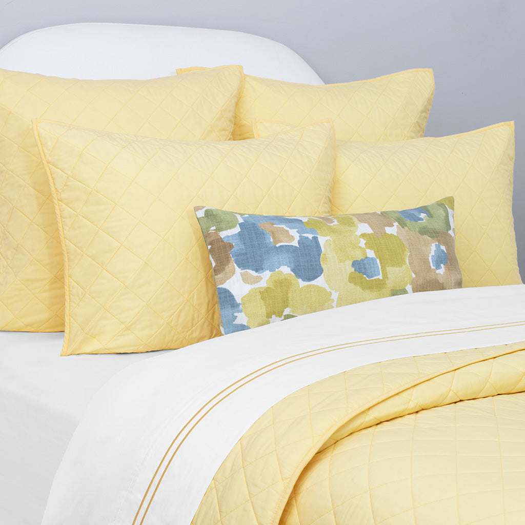 Bedroom inspiration and bedding decor | Yellow Diamond Quilt Sham Pair Duvet Cover | Crane and Canopy