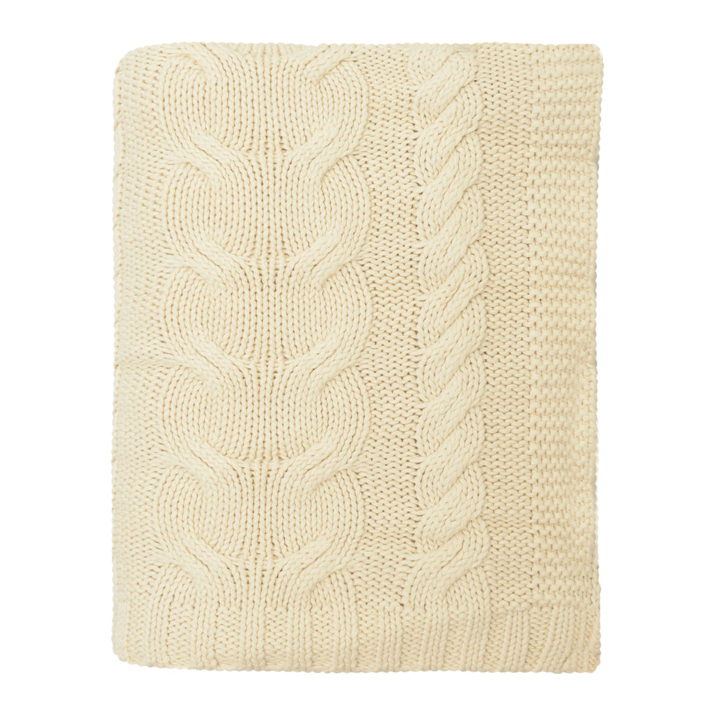Ivory Chunky Braid Cotton Throw
