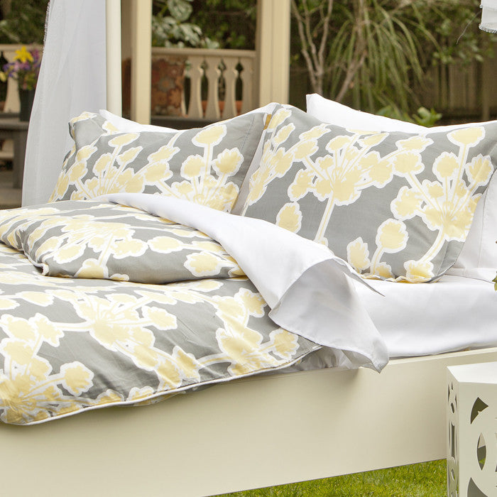 Bedroom inspiration and bedding decor | Spring Yellow Ashbury Euro Sham Duvet Cover | Crane and Canopy