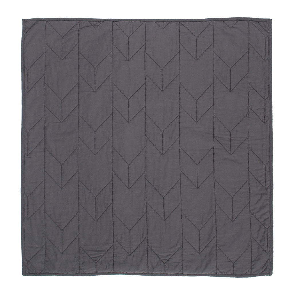 Charcoal Grey Chevron Quilt Euro Sham