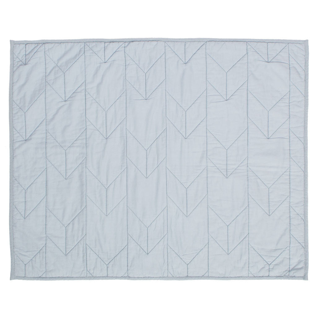 Light Blue Chevron Quilt Sham Pair