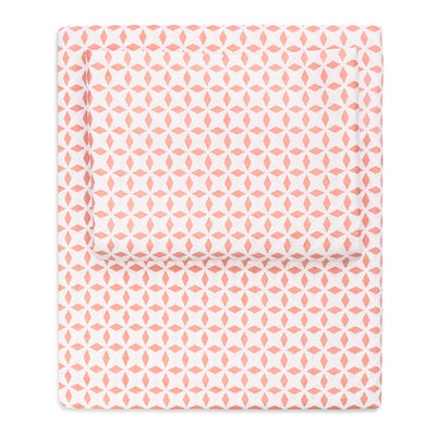 Coral Morning Glory Sheet Set (Fitted, Flat, & Pillow Cases)