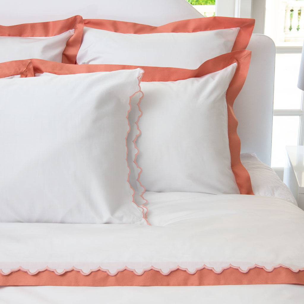 The Coral Scalloped Embroidered Sheet Set