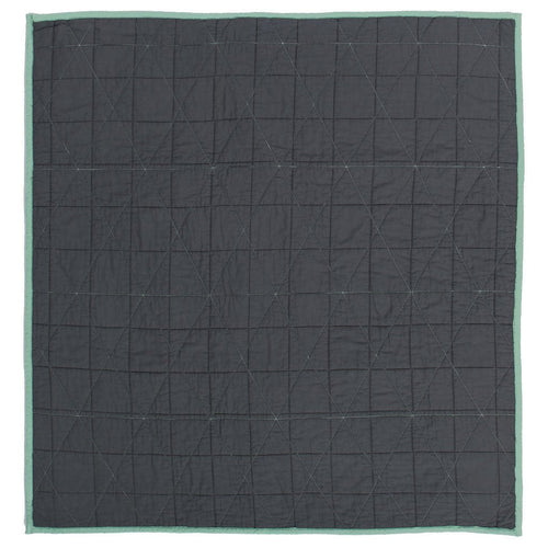 Diamond Box-Stitch Charcoal Grey Quilt Euro Sham