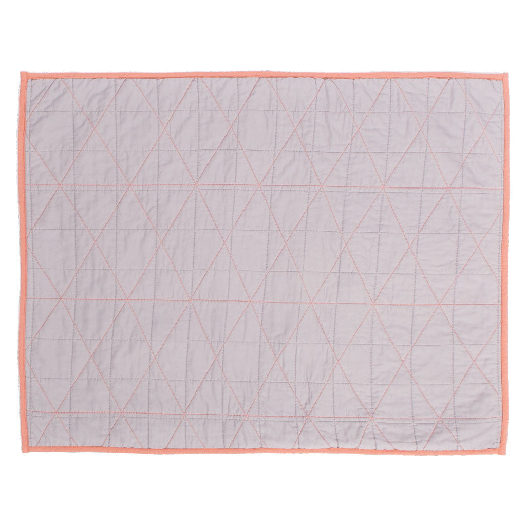 Diamond Box-Stitch Light Grey Quilt Sham Pair