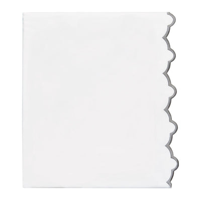 Gray Scalloped Embroidered Flat Sheet