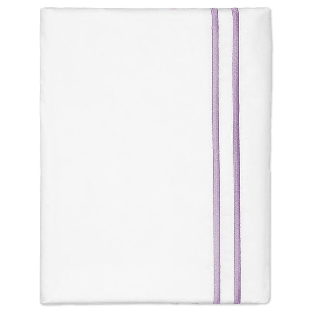Lilac Purple Lines Embroidered Pillowcase Pair