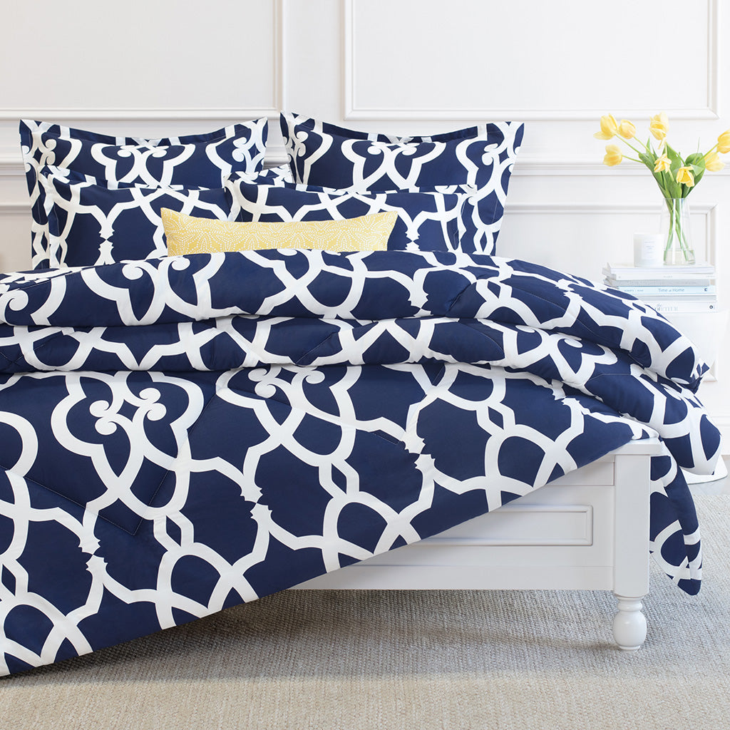 Bedroom inspiration and bedding decor | Navy Pacific Comforter Duvet Cover | Crane and Canopy