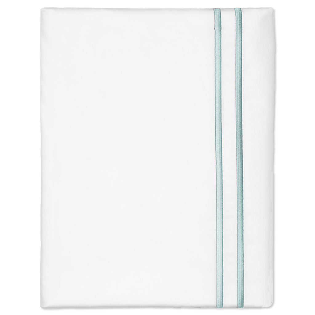 Porcelain Green Lines Embroidered Pillowcase Pair