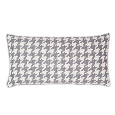 Gray and White Houndstooth Throw Pillow