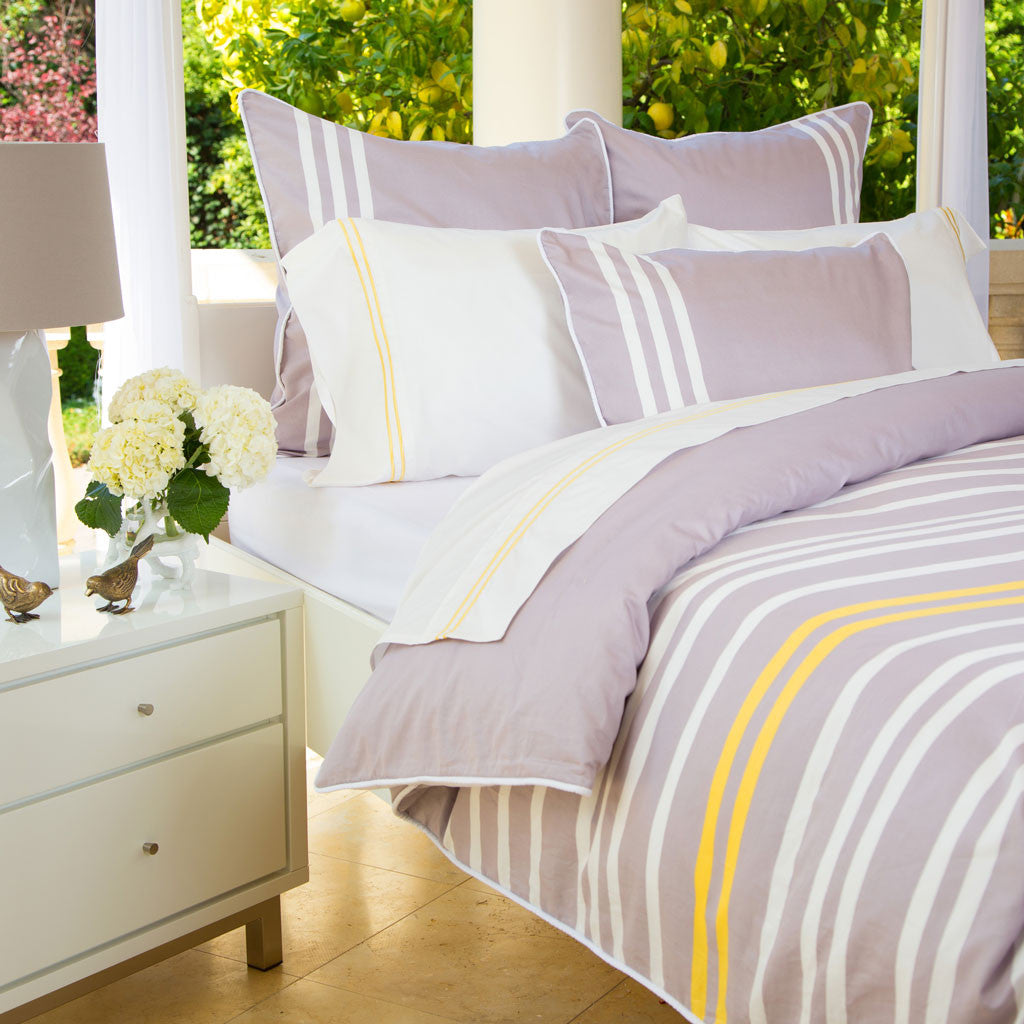 Bedroom inspiration and bedding decor | The Webster Quartz Grey Duvet Cover | Crane and Canopy