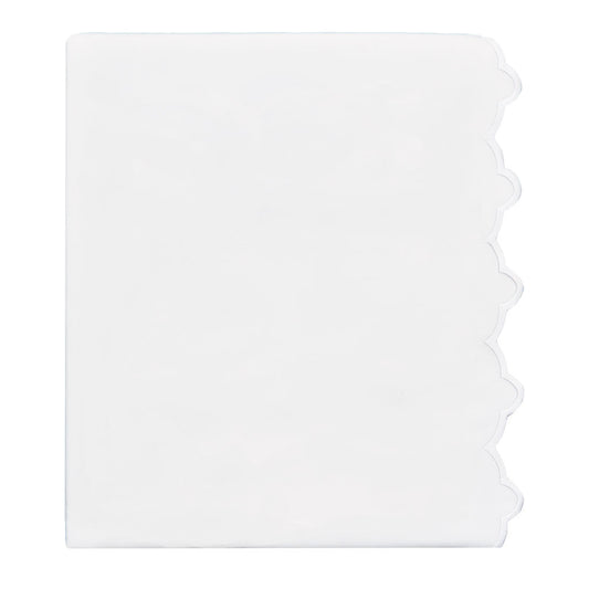 White Scalloped Embroidered Flat Sheet