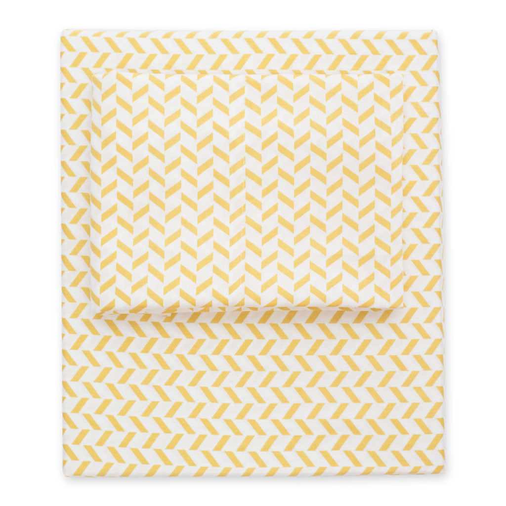 Yellow Herringbone Sheet Set 2 (Fitted & Pillow Cases)
