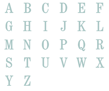 Image of all the letters in Traditional