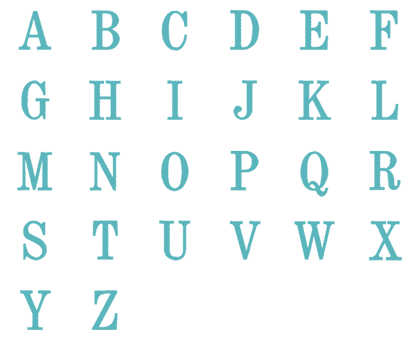 Image of all the letters in Traditional