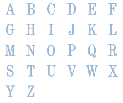 Image of all the letters in Traditional