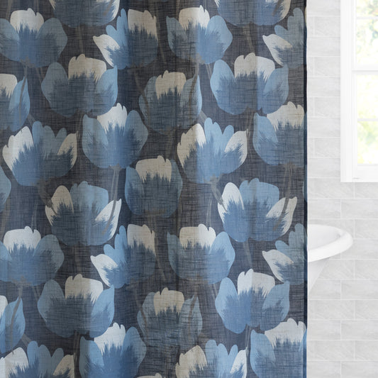 The Blue Magnolia Shower Curtain