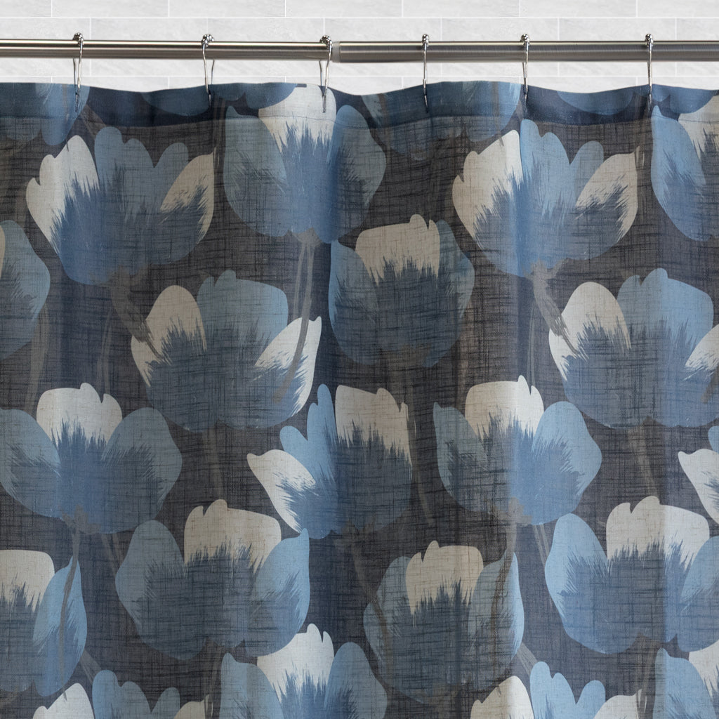 The Blue Magnolia Shower Curtain