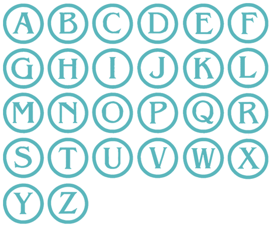 Image of all the letters in Stamp