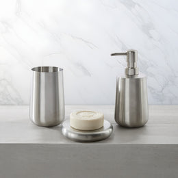 Classic Brushed Stainless Steel Bath Accessories, Soap/Lotion Pump