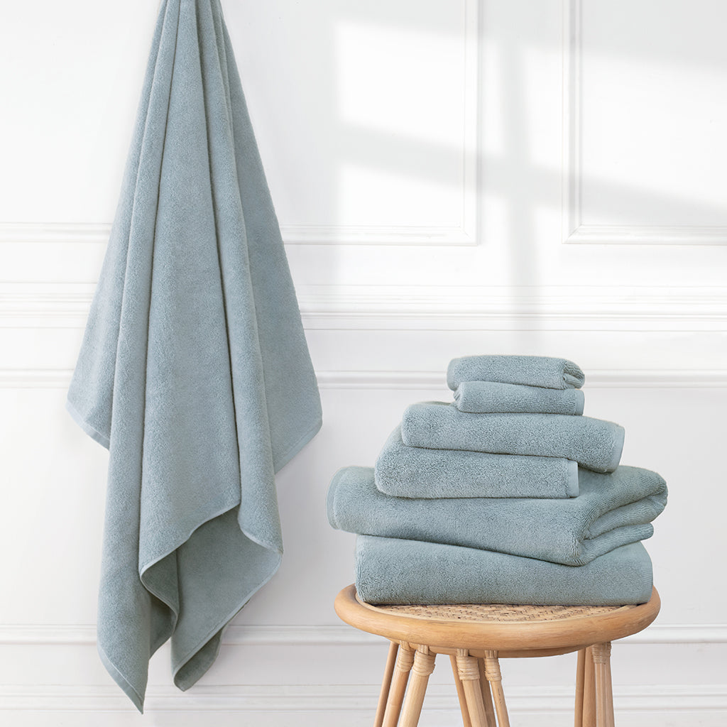 Bedroom inspiration and bedding decor | Plush Coastal Blue Hand Towel Duvet Cover | Crane and Canopy