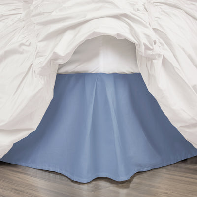 The Coastal Blue Pleated Bed Skirt