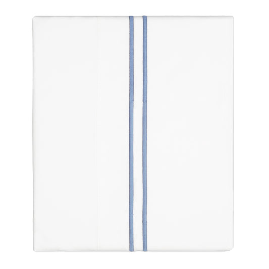 Coastal Blue Lines Embroidered Flat Sheet