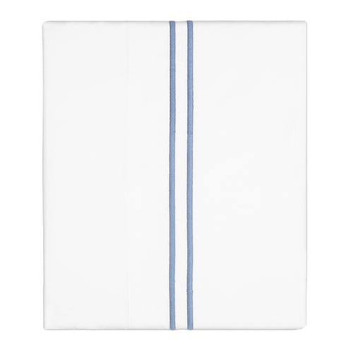 Coastal Blue Lines Embroidered Flat Sheet