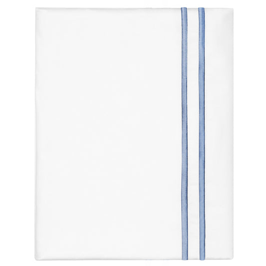 Coastal Blue Lines Embroidered Pillowcase Pair