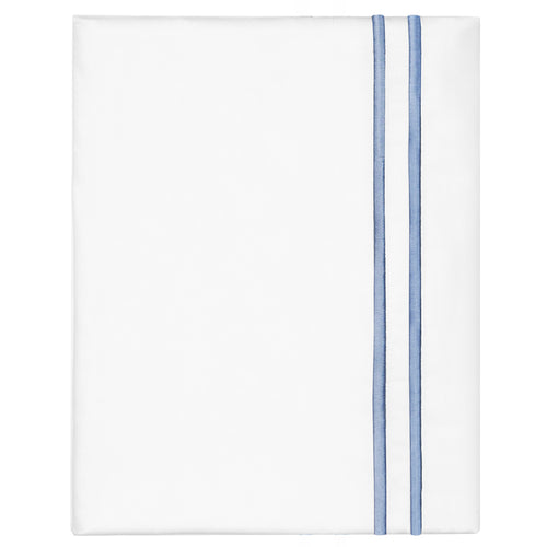 Coastal Blue Lines Embroidered Pillowcase Pair