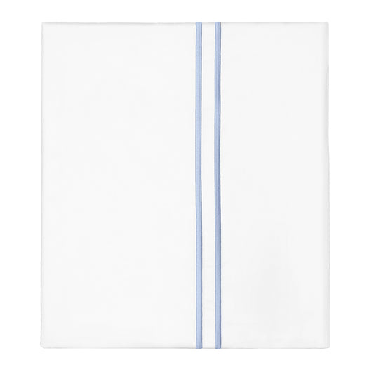 Cornflower Blue Lines Embroidered Flat Sheet