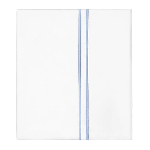 Cornflower Blue Lines Embroidered Flat Sheet