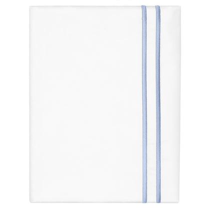 Cornflower Blue Lines Embroidered Pillowcase Pair
