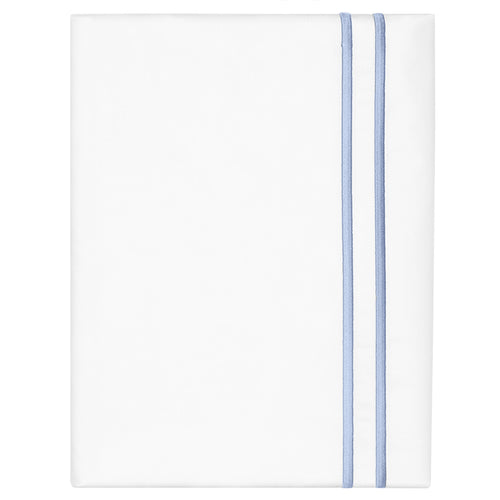 Cornflower Blue Lines Embroidered Pillowcase Pair