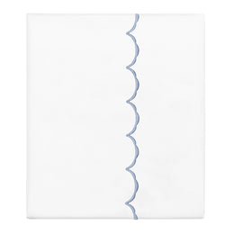 Cornflower Blue Wavelet Embroidered Flat Sheet