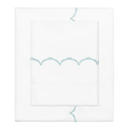Porcelain Green Wavelet Embroidered Flat Sheet