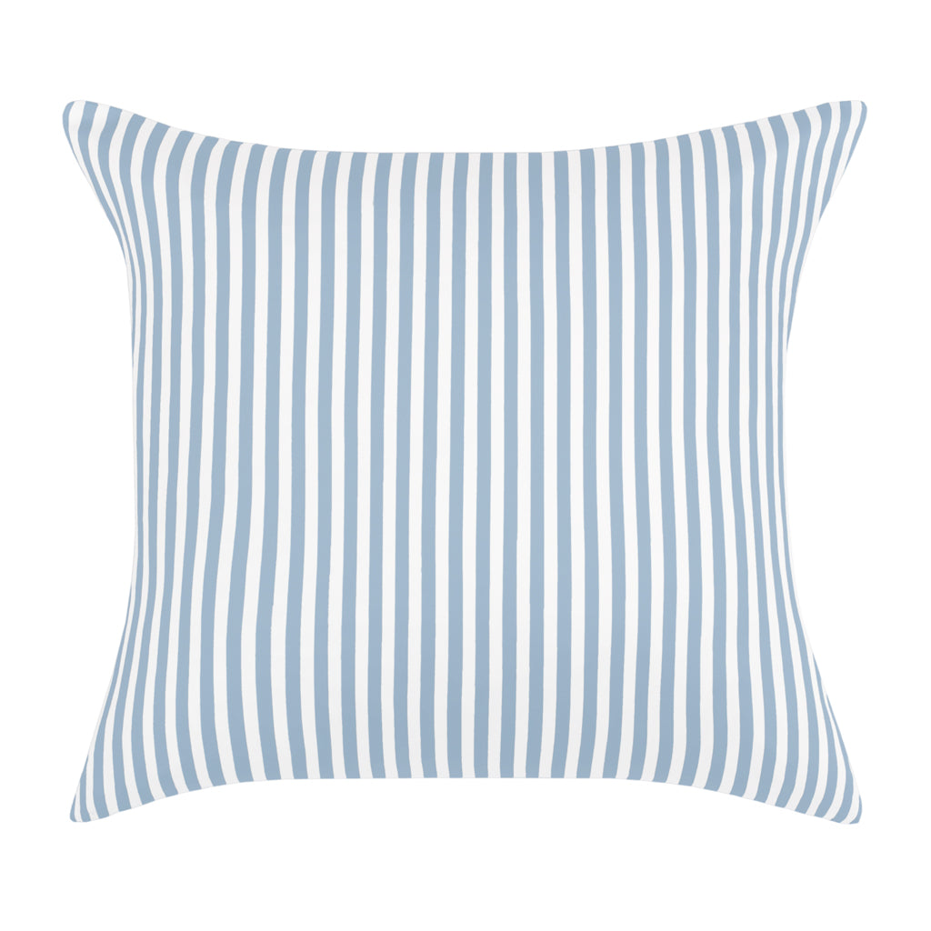 Bedroom inspiration and bedding decor | French Blue Striped Square Throw Pillow Duvet Cover | Crane and Canopy